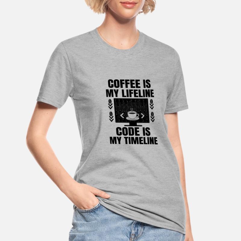 Kaffee-Codierung Programmierer Programmierer Entwickler Nerd Coff Unisex Polycotton T-Shirt