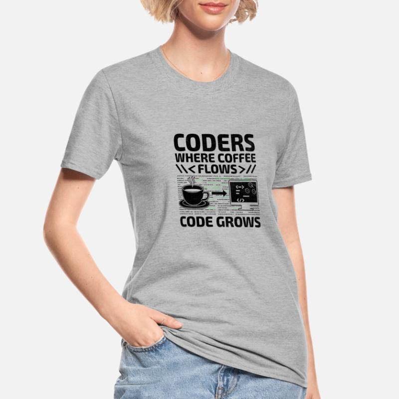 Kaffee-Codierung Programmierer Programmierer Entwickler Nerd Coff Unisex Polycotton T-Shirt