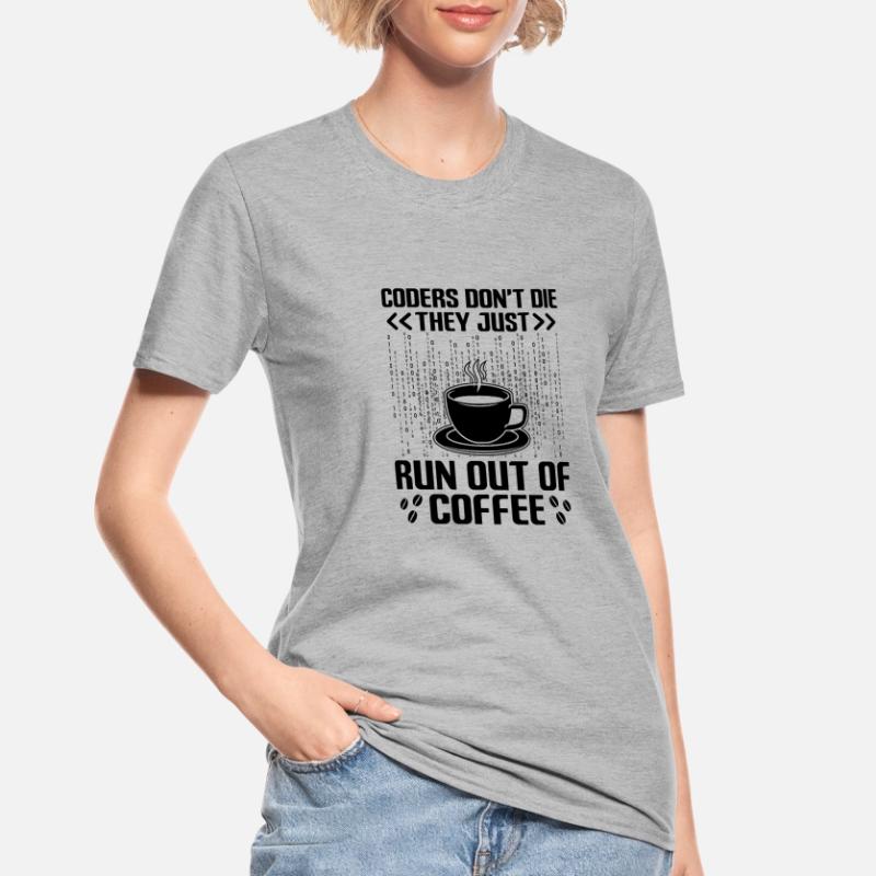 Kaffee-Codierung Programmierer Programmierer Entwickler Nerd Coff Unisex Polycotton T-Shirt