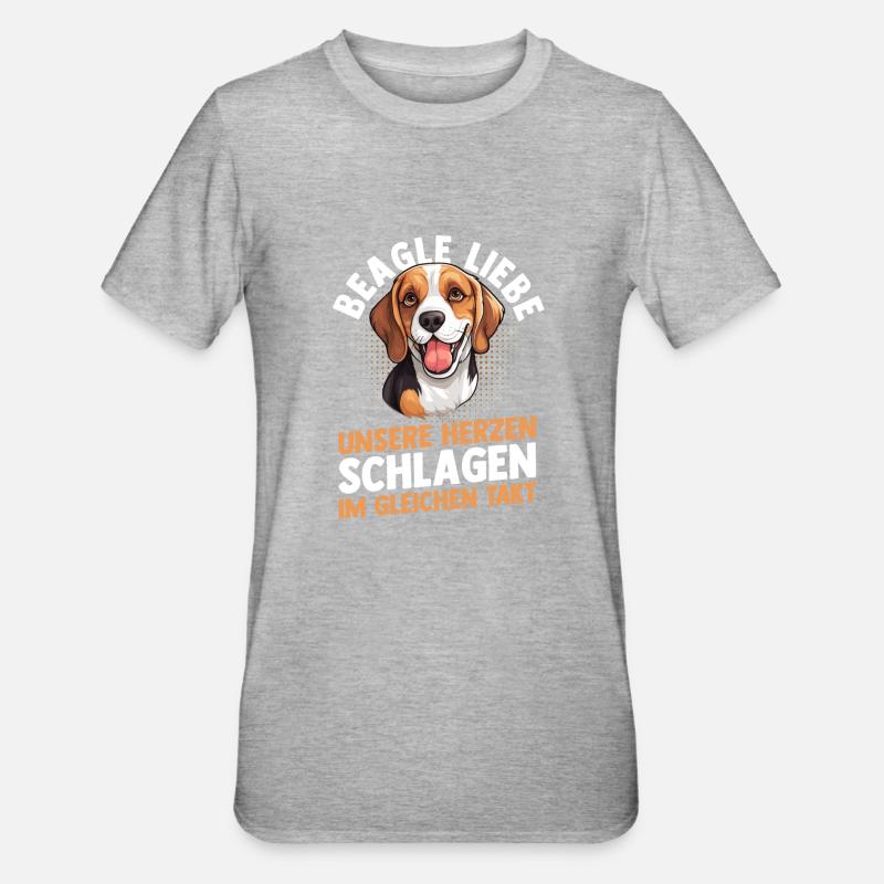 Chien Beagle - T-shirt polycoton Unisexe - gris chiné