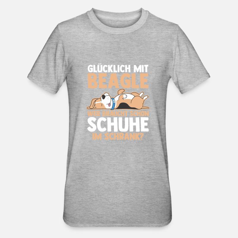 Hund Beagle - Unisex Polycotton T-Shirt - Grau meliert