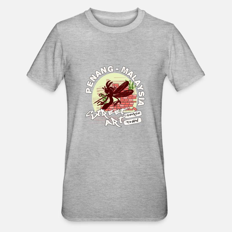 Mücke Graffiti - Unisex Polycotton T-Shirt - Grau meliert
