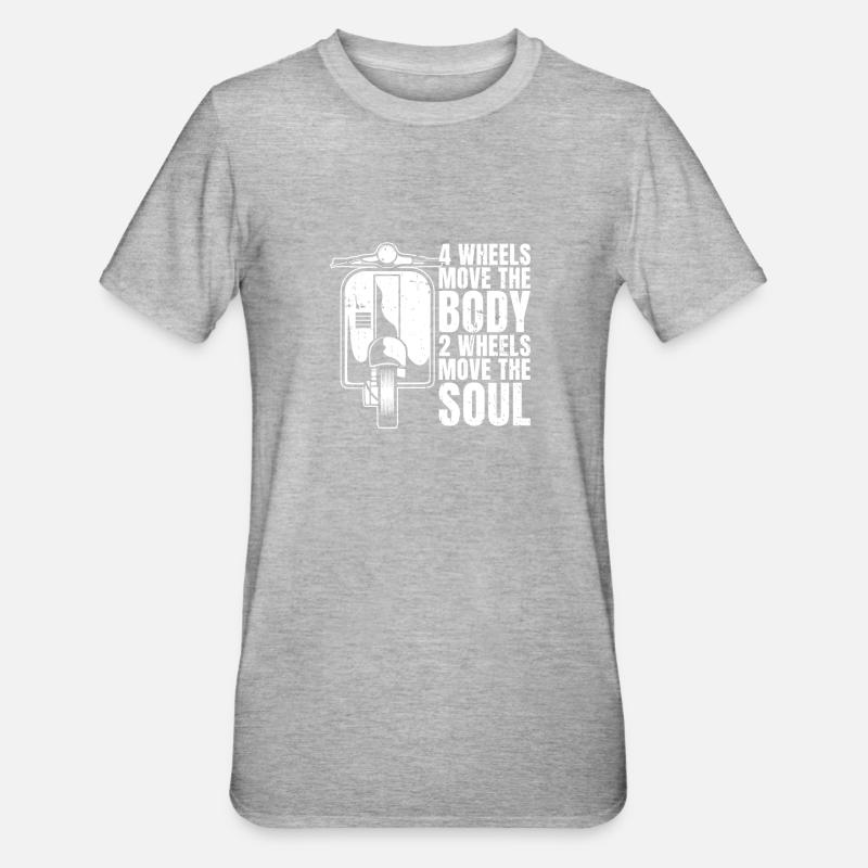 Motorroller - Unisex Polycotton T-Shirt - Grau meliert