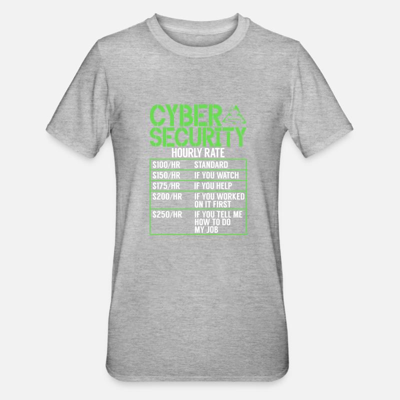 Cyber security hacker hacking - Unisex Polycotton T-Shirt - heather grey