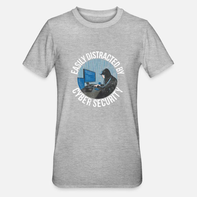 Cyber-sicherheits-hacker-hacking - Unisex Polycotton T-Shirt - Grau meliert