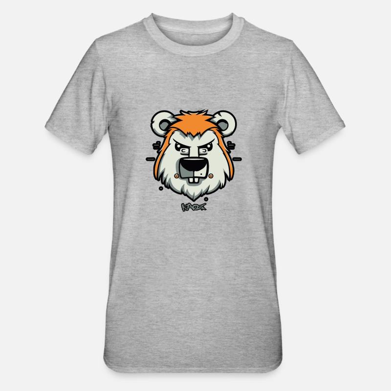 Hamster, Castor, Rongeur - T-shirt polycoton Unisexe - gris chiné