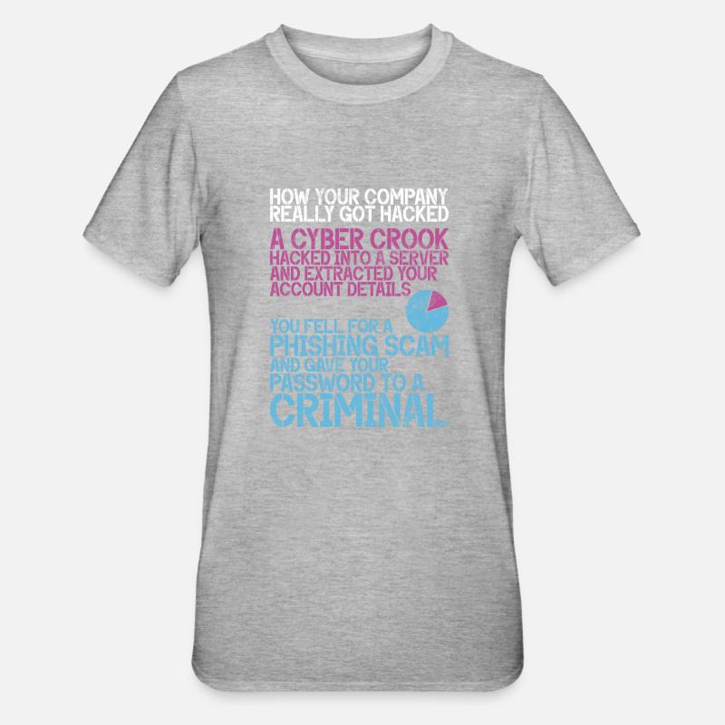Cyber security hacker hacking - Unisex Polycotton T-Shirt - heather grey