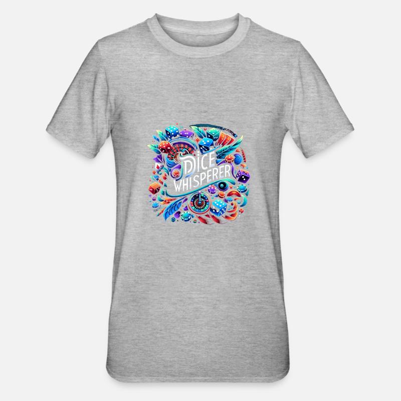 Chuchoteur de dés 6 - T-shirt polycoton Unisexe - gris chiné