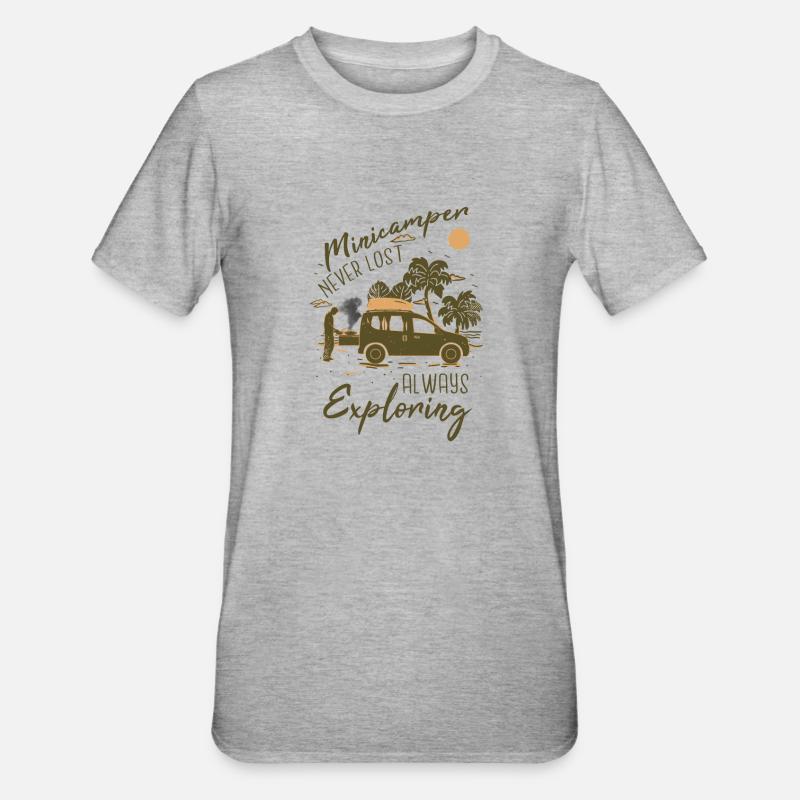 Minicamper Urlaub Camping-Camper Microcamper - Unisex Polycotton T-Shirt - Grau meliert