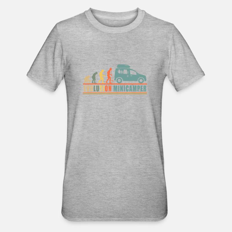 Evolution Minicamper Camping-Camping-Camping - T-shirt polycoton Unisexe - gris chiné
