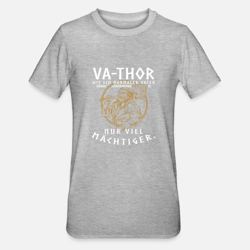 Vathor - Fars dag Fars dag Present Viking - Polycotton-T-shirt unisex - gråmelerad