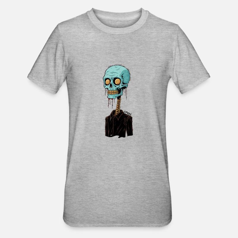 Interview crâne, squelette, zombie - T-shirt polycoton Unisexe - gris chiné