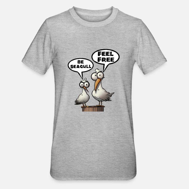 Be Seagull sentez-vous libre - T-shirt polycoton Unisexe - gris chiné
