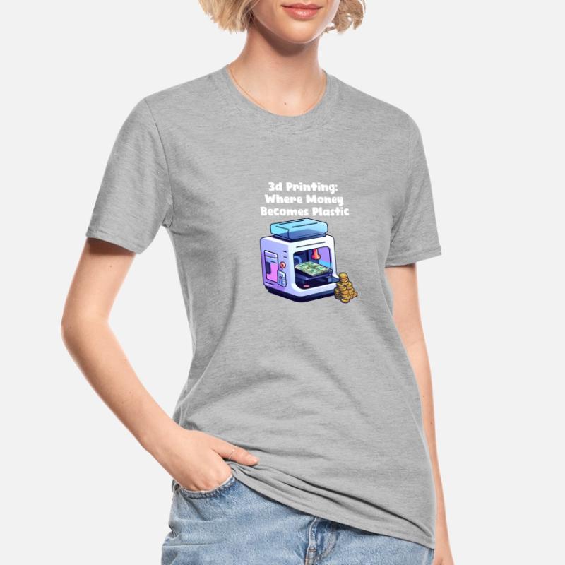 Impression 3D L’impression 3D L’argent devient plastique T-shirt polycoton Unisexe