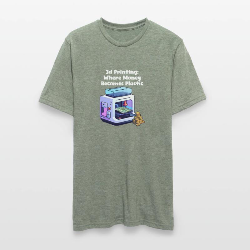 Impression 3D L’impression 3D L’argent devient plastique T-shirt polycoton Unisexe
