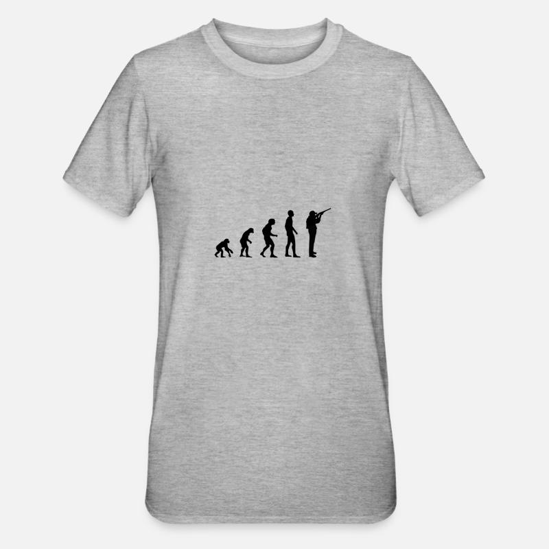 Évolution Chasse Chasse Chasseur - T-shirt polycoton Unisexe - gris chiné