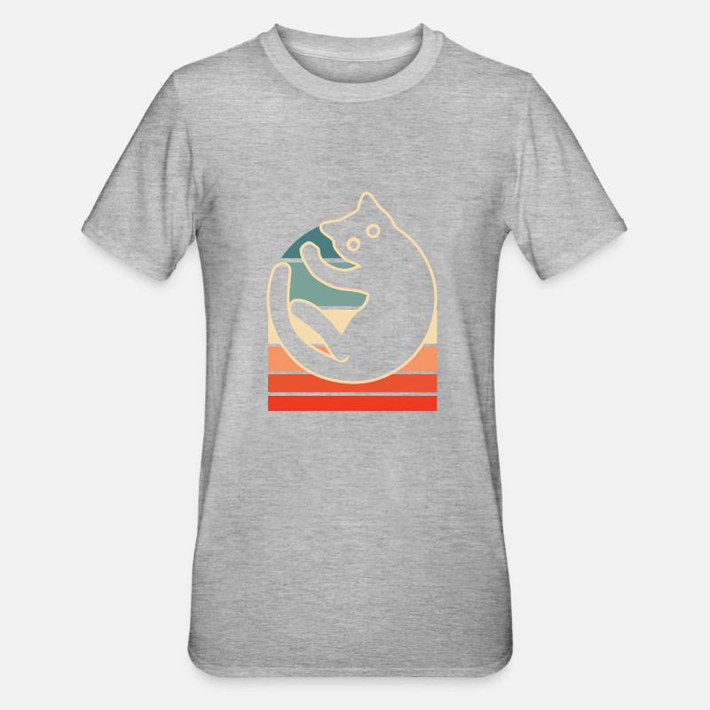 Chat - T-shirt polycoton Unisexe - gris chiné