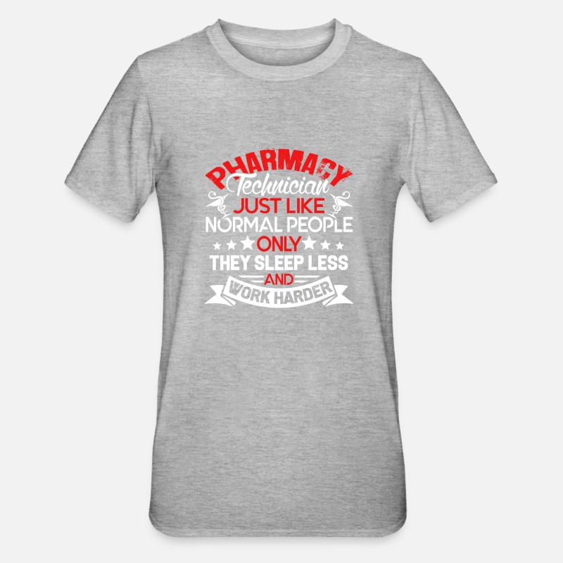 Pharmacy Technician Work Harder - Unisex Polycotton T-Shirt - heather grey