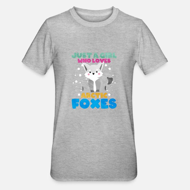 Cute arctic fox gift - Unisex Polycotton T-Shirt - heather grey