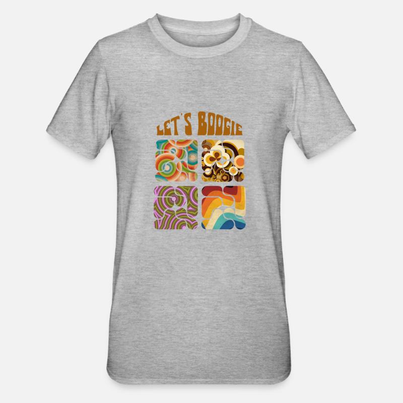 Let's Boogie Retro Muster - Unisex Polycotton T-Shirt - Grau meliert