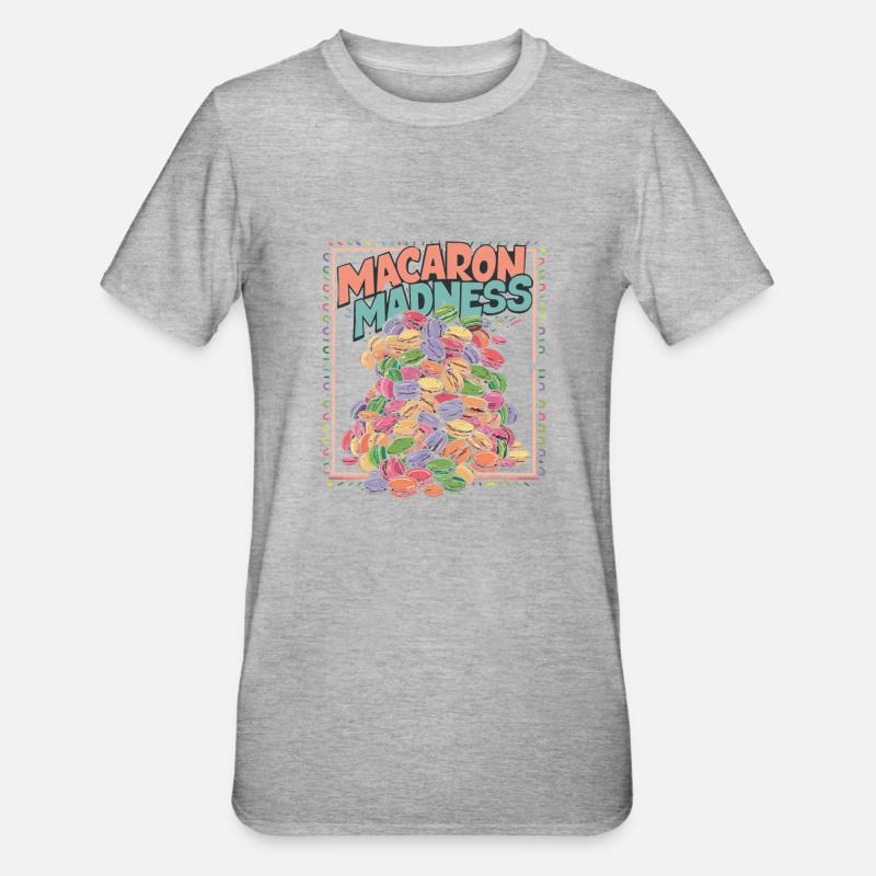 Amateurs de macarons Macarons français - T-shirt polycoton Unisexe - gris chiné