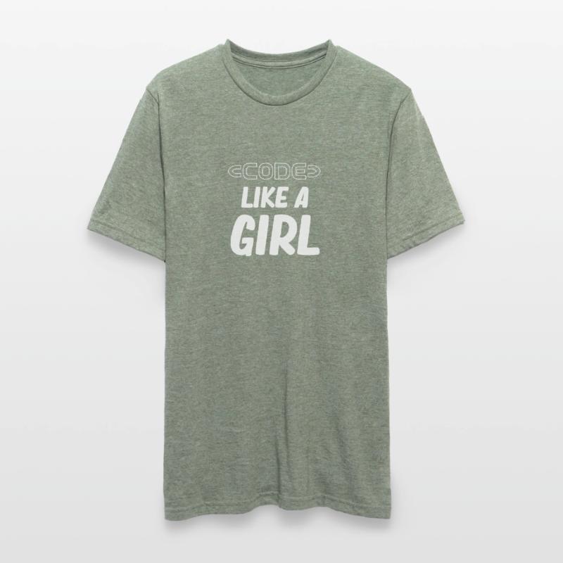 Coder comme une fille programmeuse fille ordinateur T-shirt polycoton Unisexe