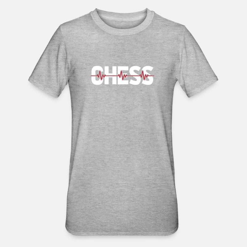 Rythme cardiaque ECG d’échecs - T-shirt polycoton Unisexe - gris chiné