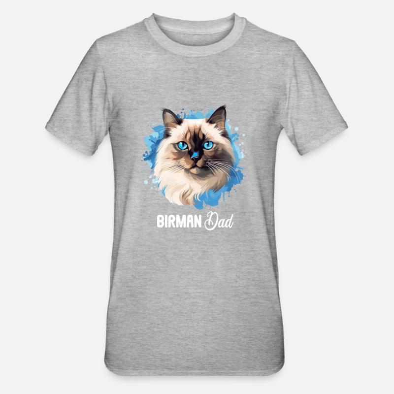Birman Cat Birma Katze - Unisex Polycotton T-Shirt - heather grey