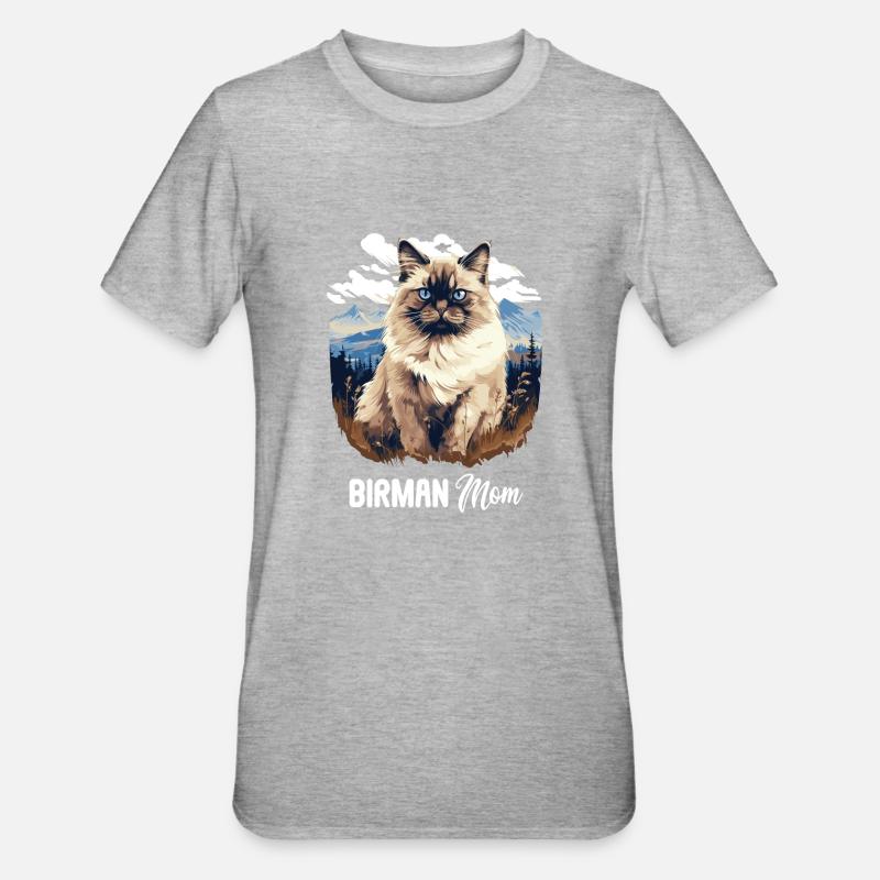 Birman Cat Birma Katze - Unisex Polycotton T-Shirt - heather grey