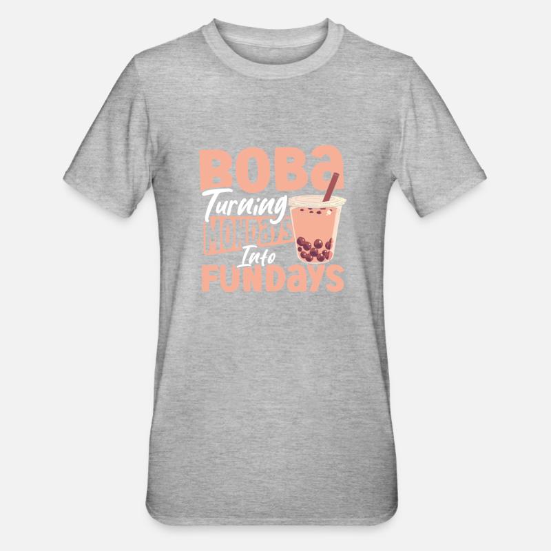 Chai Tee Schwarzer Tee Eistee Boba Tee - Unisex Polycotton T-Shirt - Grau meliert
