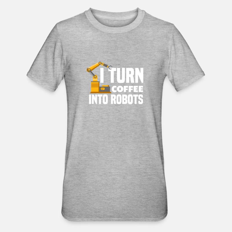 Programmeur de robots robotiques - T-shirt polycoton Unisexe - gris chiné
