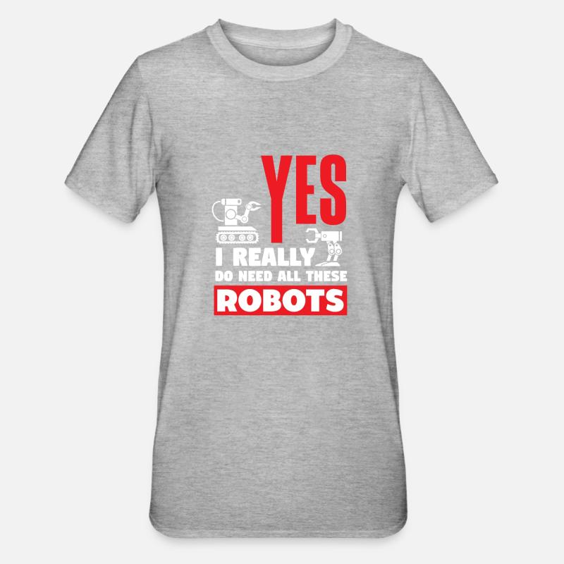 Programmeur de robots robotiques - T-shirt polycoton Unisexe - gris chiné