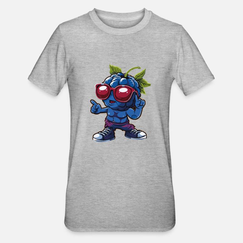 Blaubeeren - Unisex Polycotton T-Shirt - Grau meliert