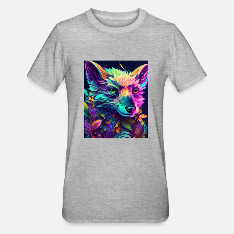 Neonwaldfuchs - Unisex Polycotton T-Shirt - Grau meliert