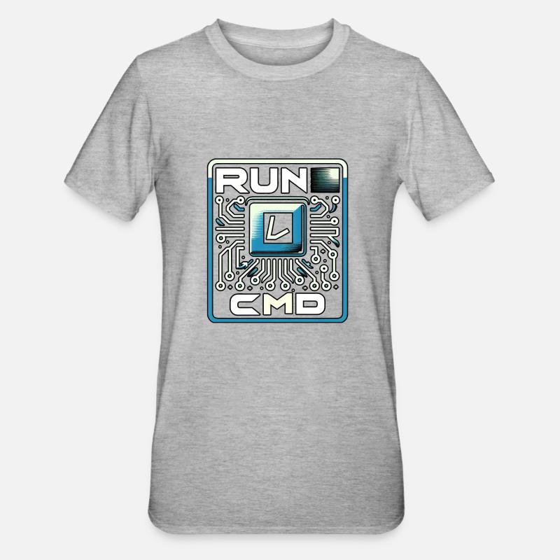 Run Cmd 38 - Unisex Polycotton T-Shirt - Grau meliert