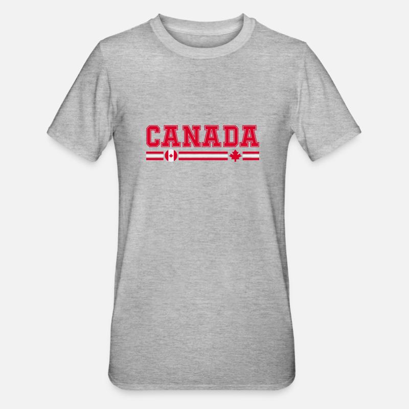 Canada drapeau et emblème du Canada. Supporters - T-shirt polycoton Unisexe - gris chiné