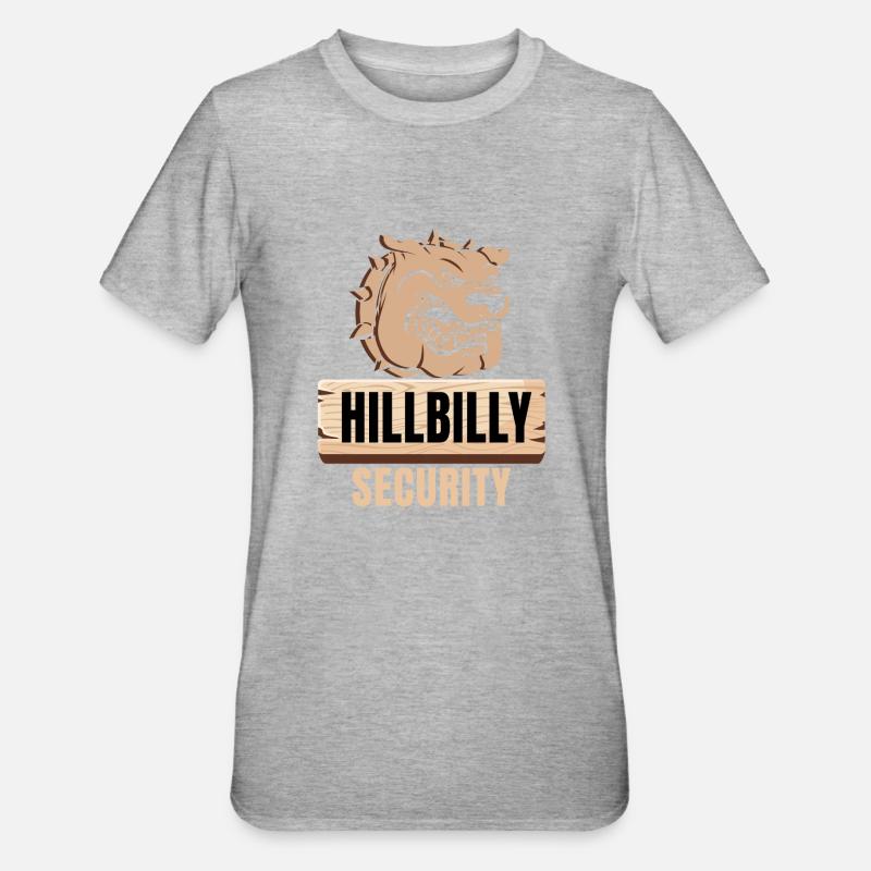 Hillbilly Security - Unisex Polycotton T-Shirt - Grau meliert