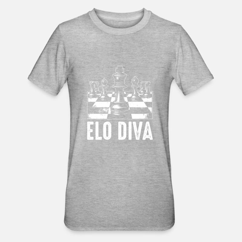 Échecs - T-shirt polycoton Unisexe - gris chiné