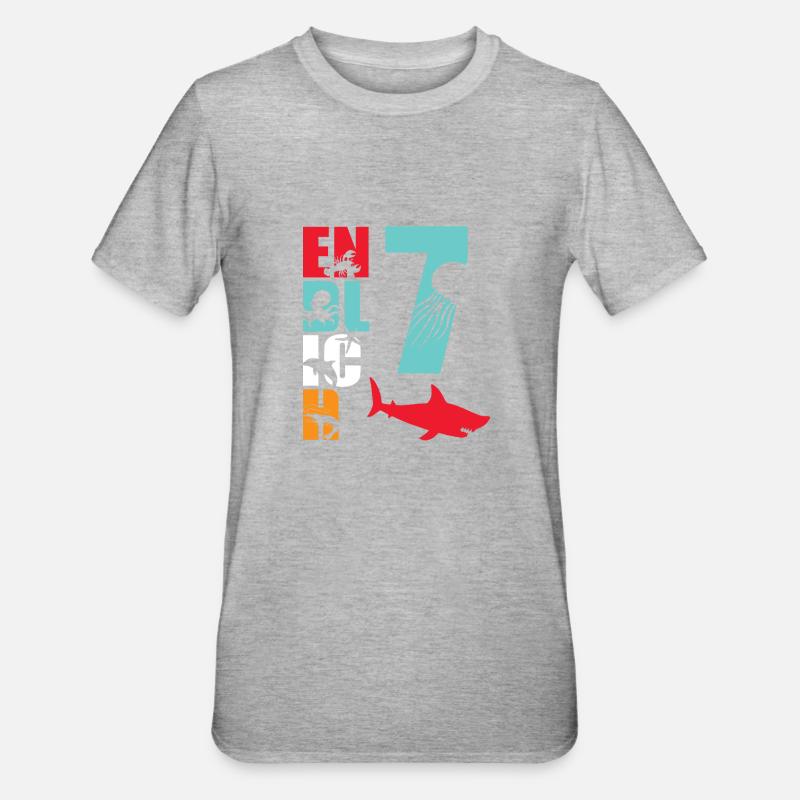 Finally 7 Shark Fish - Unisex Polycotton T-Shirt - heather grey