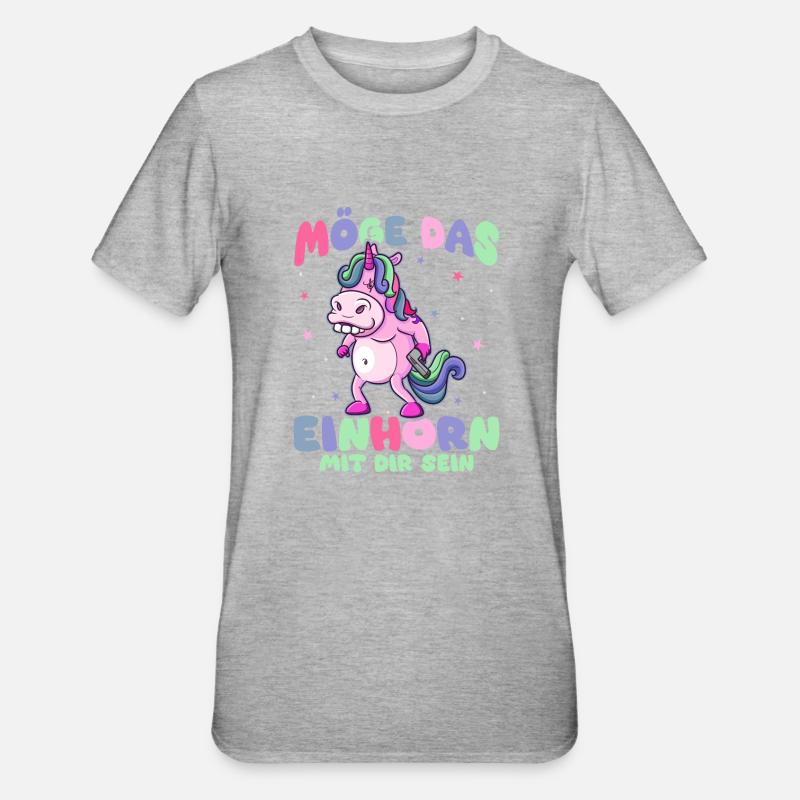 Funny, Mythical Creature, Dinosaur, Funny - Unisex Polycotton T-Shirt - heather grey