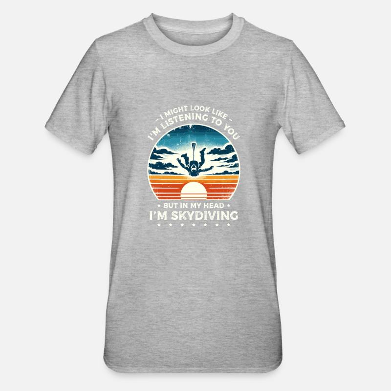 Polygon Art Parachutisme Parachutisme Parachutisme - T-shirt polycoton Unisexe - gris chiné
