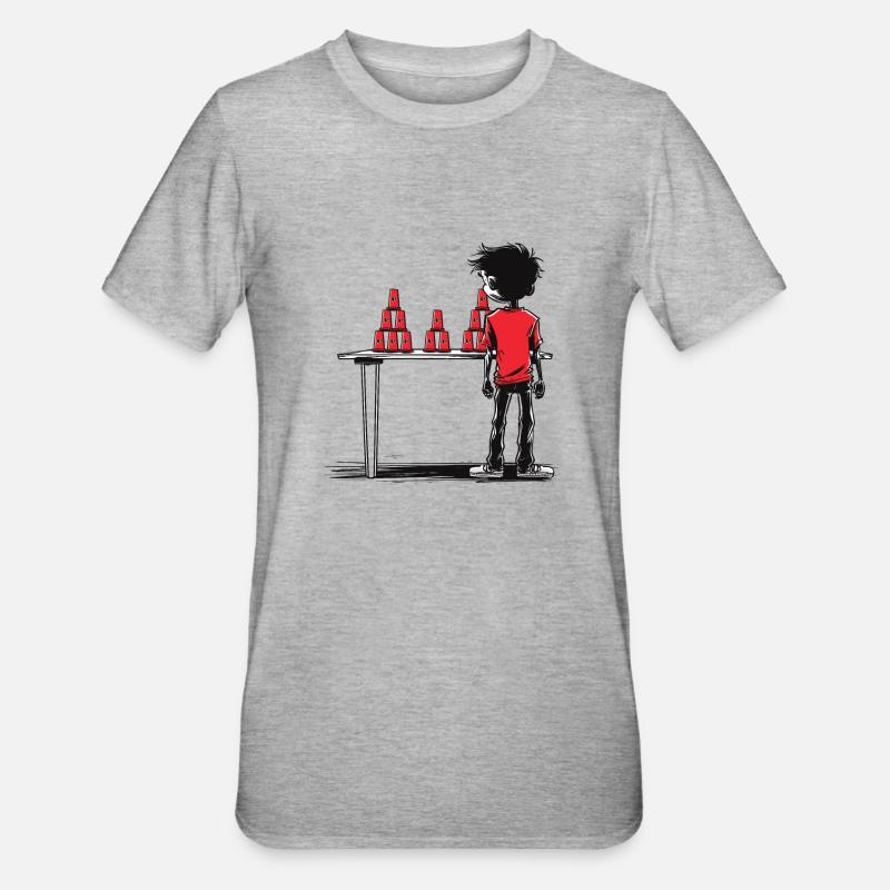 Empilage de gobelets Speed Stacker - T-shirt polycoton Unisexe - gris chiné
