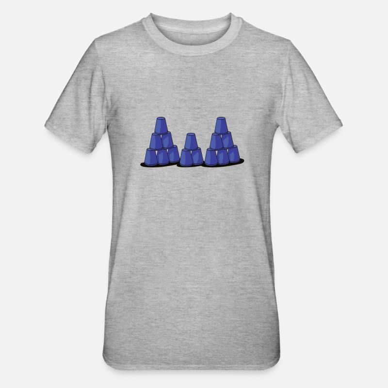 Empilage de gobelets Speed Stacker - T-shirt polycoton Unisexe - gris chiné