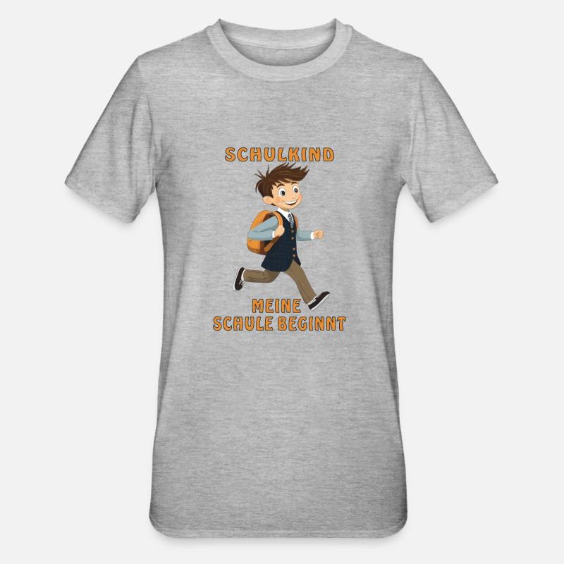 ÉCOLIER MON ÉCOLE COMMENCE - T-shirt polycoton Unisexe - gris chiné