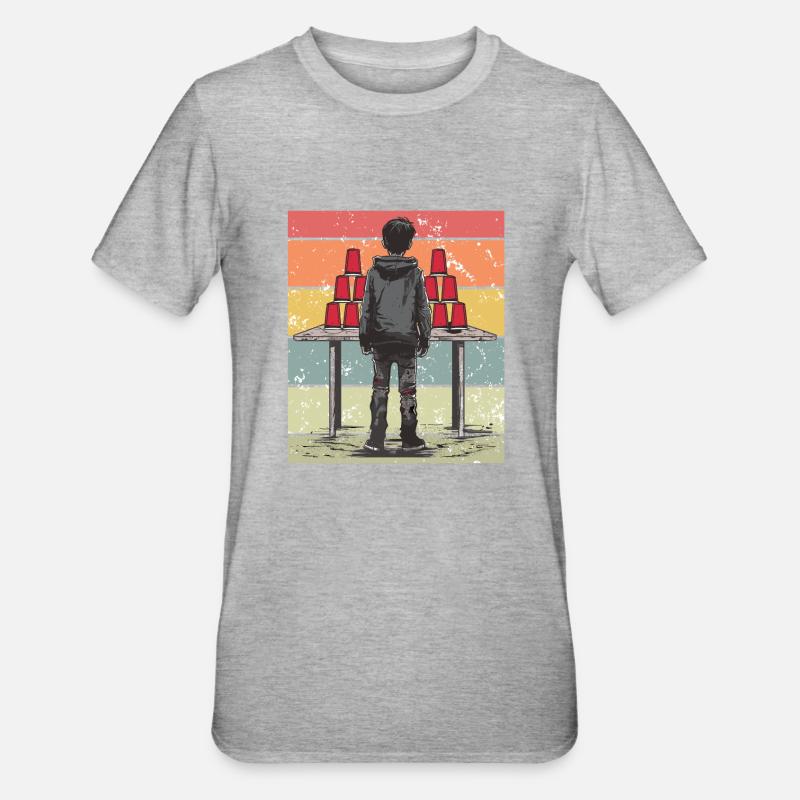 Empilage de gobelets Speed Stacker - T-shirt polycoton Unisexe - gris chiné