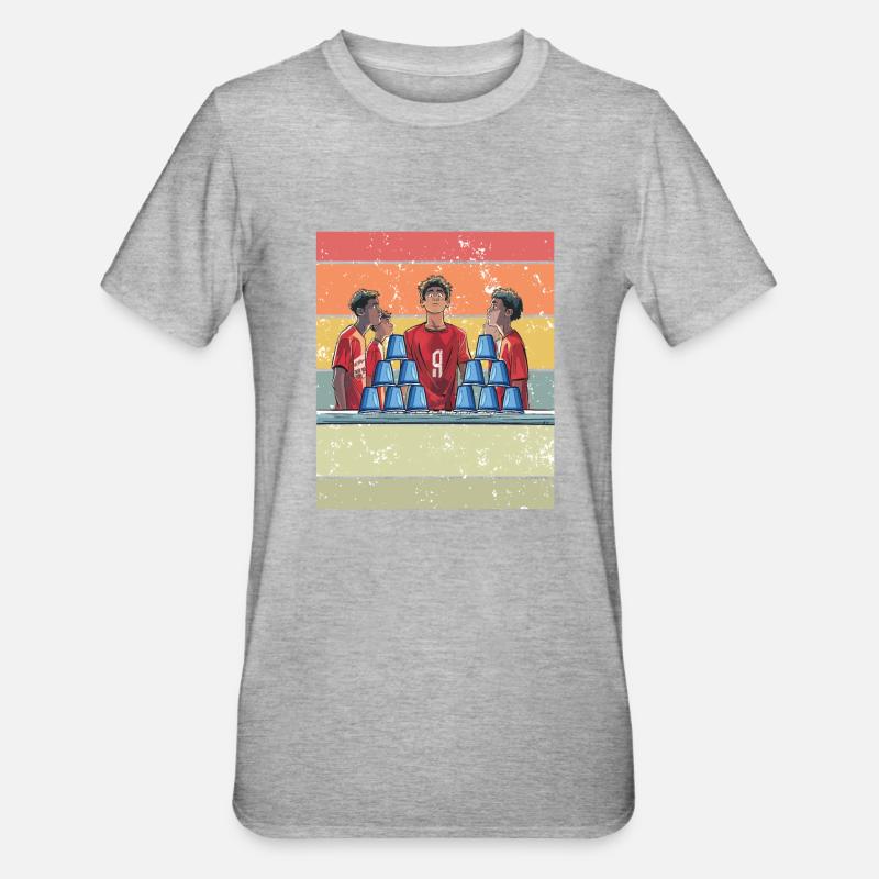 Stapeln Von Bechern Speed Stacker - Unisex Polycotton T-Shirt - Grau meliert