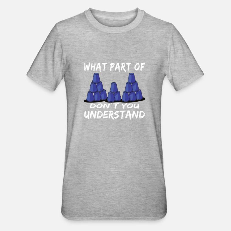 Stapeln Von Bechern Speed Stacker - Unisex Polycotton T-Shirt - Grau meliert