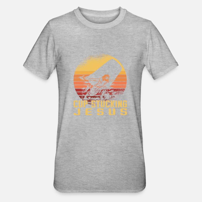 Stapeln Von Bechern Speed Stacker - Unisex Polycotton T-Shirt - Grau meliert