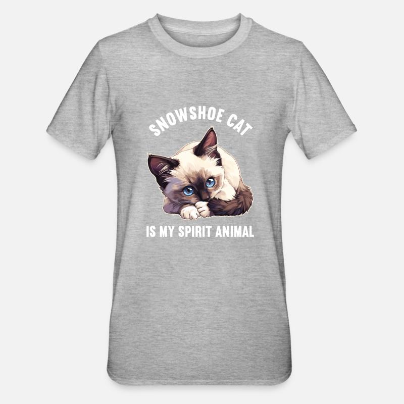 Chaton raquette Chat raquette - T-shirt polycoton Unisexe - gris chiné