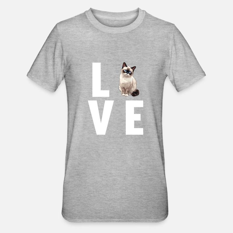 Chaton raquette Chat raquette - T-shirt polycoton Unisexe - gris chiné